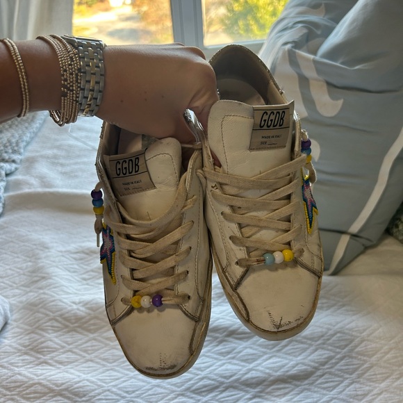 Golden Goose x REVOLVE Superstar Sneaker in White, Multicolor, & Silver - Picture 3 of 4